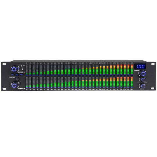 EQ-A32 Digital Equalizer Stage Home Karaoke Noise Reduction Audio Processor US Plug(Black)