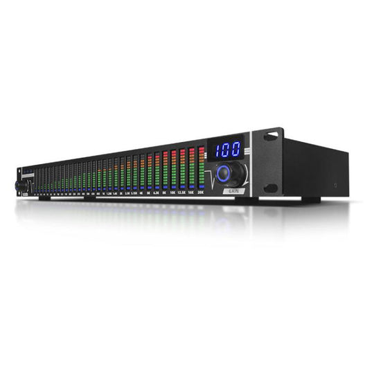 EQ-A31 Digital Equalizer Stage Home Karaoke Noise Reduction Audio Processor EU Plug(Black)