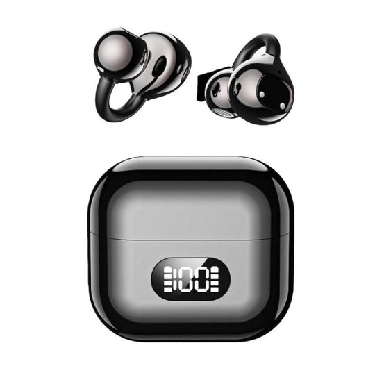 X62 150 Languages AI Translation Earphones Clip-On Digital Display Smart Bluetooth Earphones(Black)