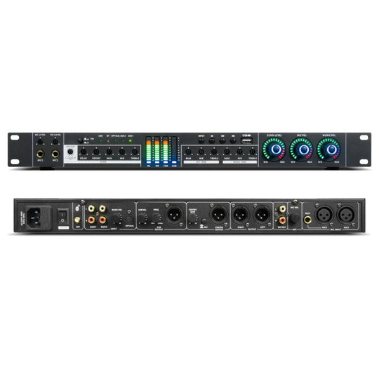 FX12L Preamp Effects Processor Bluetooth USB Home Stage Feedback Suppression Anti-Howling Processor UK Plug