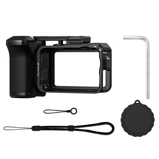 For DJI Osmo Action 6 Flymile Quick-Release Cage Protective Frame Street Photography Handle Kit(Black)
