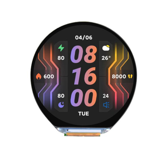 WAVESHARE RP2350 High-Performance Microcontroller Development Board Features 1.46-Inch Round Touchscreen Display(Without Cover Glass)