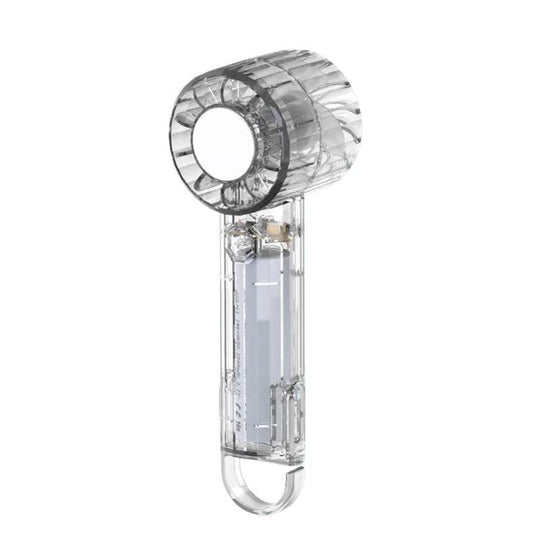 USB Charging Mirror Fan Outdoor Handheld Mini Fan With Carabiner Clip(Transparent White)
