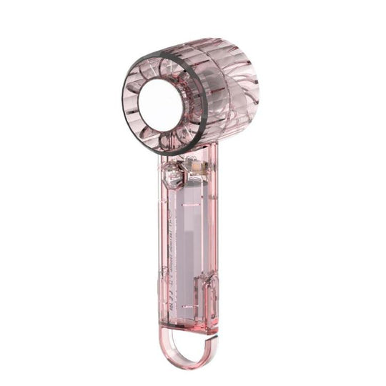 USB Charging Mirror Fan Outdoor Handheld Mini Fan With Carabiner Clip(Transparent Pink)