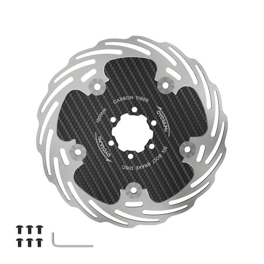 CYCLAMi CAR6 180mm Fully Enclosed Bike Six-Hole Carbon Fiber Brake Disc