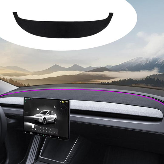Suede Dashboard Lightproof Mat Sun Protection Sunshade Mat For Tesla Model Y L / 2025+ MODEL Y JUNIPER, Thickness: 4mm