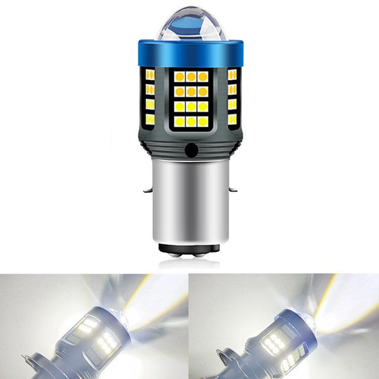 Motorcycle LED High-brightness Lens Headlight, Specification: BA20D(White)