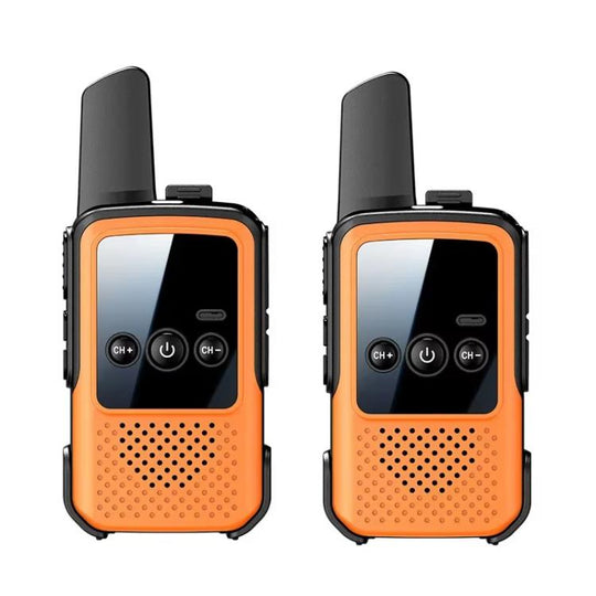 Mini Wireless Long Range Parent Child Walkie Talkie, Color: 2pcs Orange(EU Plug)