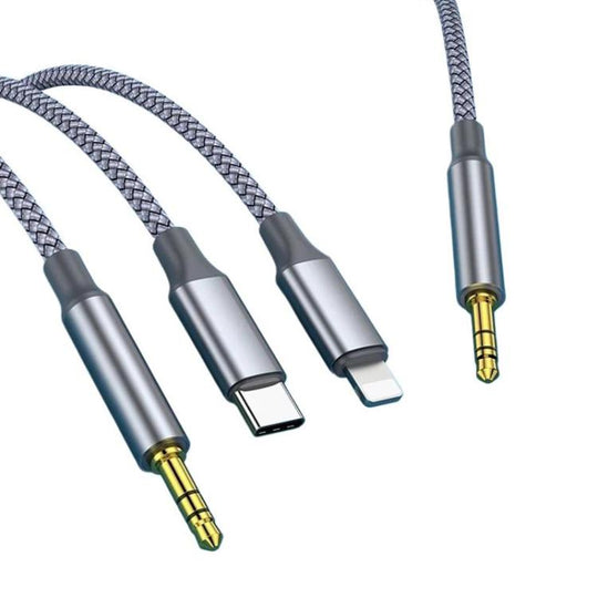 3 In 1 3.5mm Audio Cable Speaker Adapter, Length: 2m