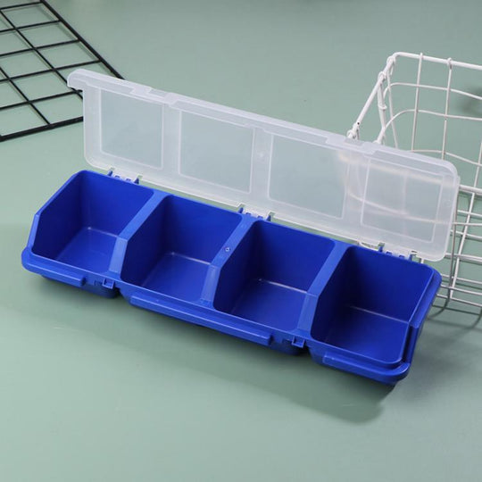 Screw Parts Classification Storage Box Oblique Opening Miscellaneous Box For Hardware Accessories(Blue)