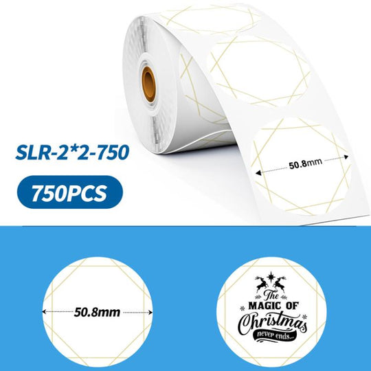 Phomemo 2-Inch Round Adhesive Labels For PM241-BT/PM246S/D520-BT Printer  WHITE-BLACK-750pcs