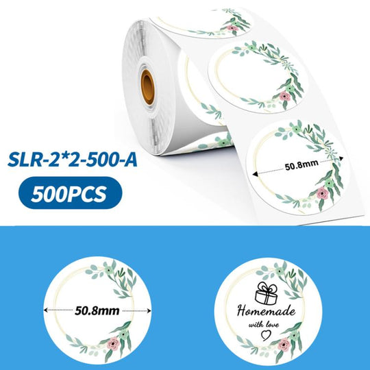 Phomemo 2-Inch Round Adhesive Labels For PM241-BT/PM246S/D520-BT Printer  COLOR-A-BLACK-500pcs