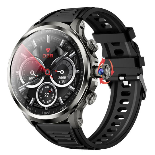 4G Global SIM Card Slot Rotating Camera For Calls / Photos Smartwatch(Black 3+32G)
