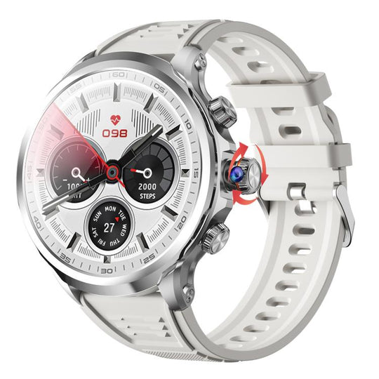 4G Global SIM Card Slot Rotating Camera For Calls / Photos Smartwatch(Silver 3+32G)
