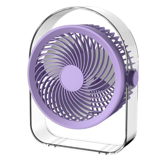 Dormitory Outdoor Desktop Night Light Silent Fan With Night Light, Color: Purple Rechargeable