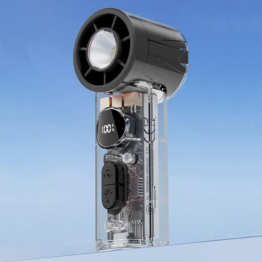S8 High-Speed Ice Cooling Fan Digital Display Quiet Handheld Fan(Black)