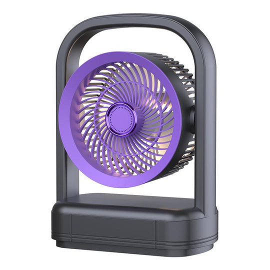 Desktop Wall-Mounted Electric Fan With Light Air Circulation Fan(Gray Purple)