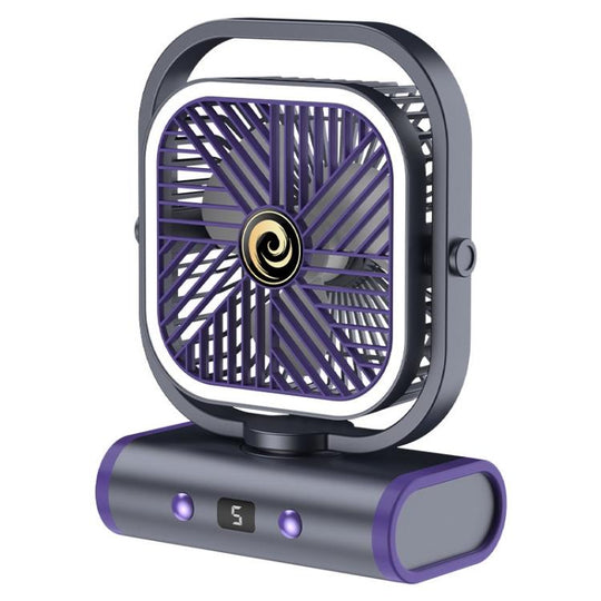 Desktop Mini Office Silent USB Wall-Mounted Fan, Color: Gray Rechargeable Oscillating 2400mAh