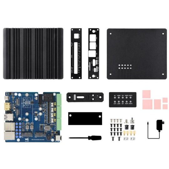 Waveshare 34252 CM5 Gigabit/2.5G Dual Ethernet Multi-Function Expansion Board Supports RS485 Industrial Communication, 4G / 5G Module And 4K Display Output UK Plug