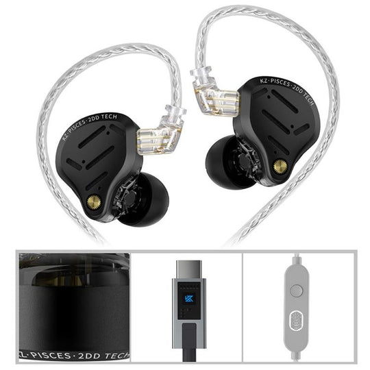 KZ Pisces Dual-driver Dynamic HiFi 1.2m Wired Earphones, Spec: Original Sound Type-C Sound Card