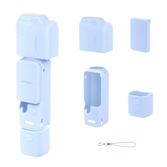 For DJI Osmo Pocket 4 aMagisn Multi-color Silicone Protective Case Full Body Sleeve Precision Cutout Anti-Scratch Skin(Blue)