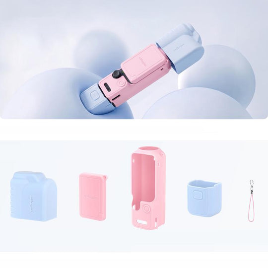 For DJI Osmo Pocket 4 AMagisn Multi-Color Silicone Protective Case Full Body Sleeve Precision Cutout Anti-Scratch Skin(Blue Pink)