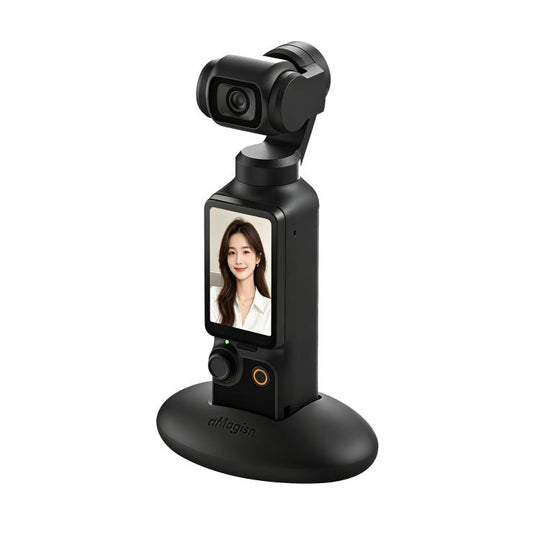 For DJI Osmo Pocket 4 / 3 aMagisn Silicone Desktop Stand Base Non-Slip Dashboard Car Mount with Adhesive(Black)