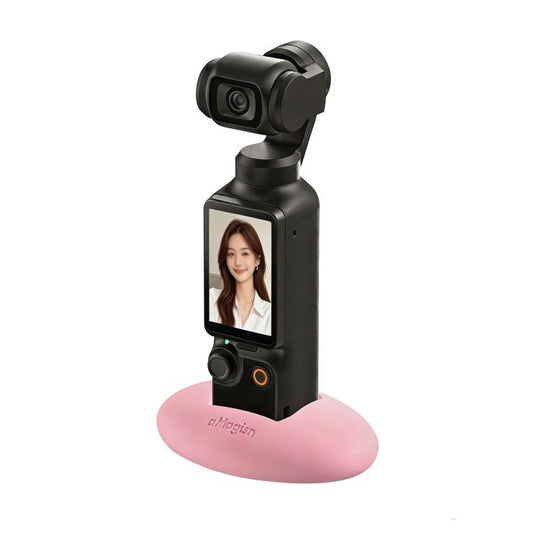For DJI Osmo Pocket 4 / 3 aMagisn Silicone Desktop Stand Base Non-Slip Dashboard Car Mount with Adhesive(Pink)