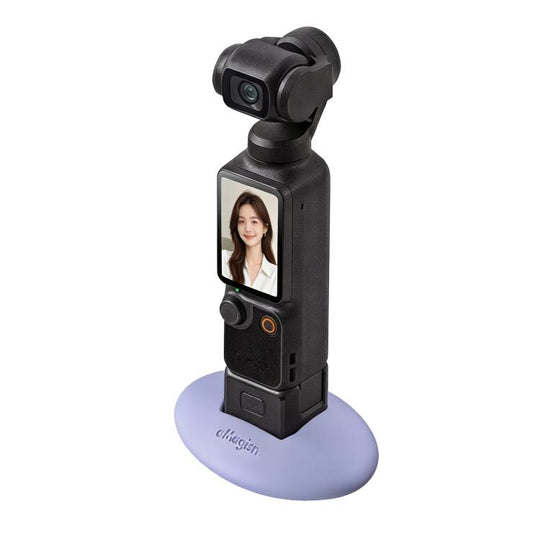 For DJI Osmo Pocket 4 / 3 aMagisn Silicone Desktop Stand Base Non-Slip Dashboard Car Mount with Adhesive(Purple)