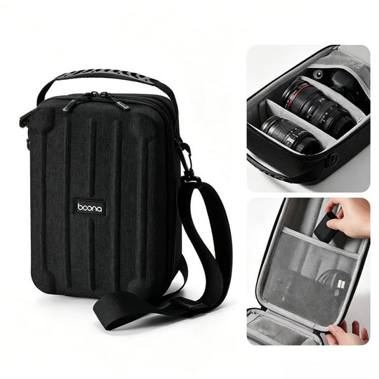 Baona FH002 Crossbody Single-Shoulder Camera Bag Portable EVA Hard-Shell Protective Case(Black)