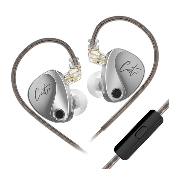 KZ-Castor Adjustable Dual-Driver In-Ear 1.2m Wired Earphones, Spec: With Mic