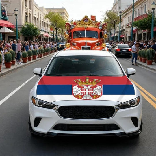 USA-Canada-Mexico World Cup Cheering Flag Dustproof Car Cover, Specification: Serbia(125x150cm)