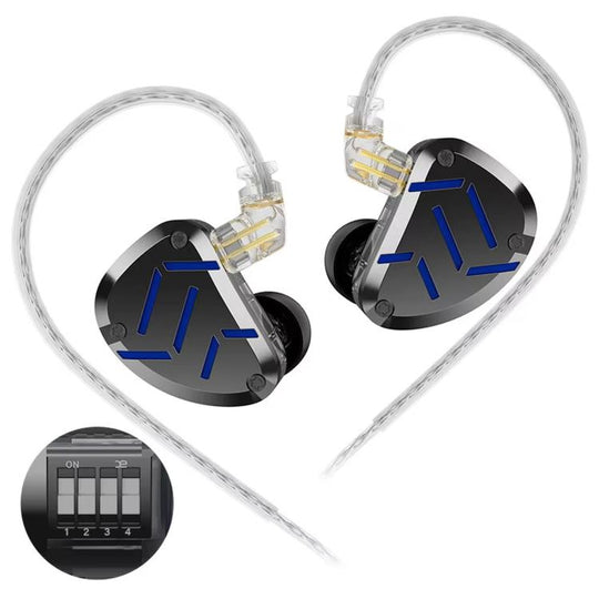 KZ-ZAT 1.2m Wired In-Ear Earhones With 1 Dynamic Driver and 8 Balanced Armature Drivers Hi-Fi Stage Monitoring Earbuds, Spec: Standard