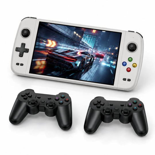 SJGAM M27 Handheld Gaming Console 7 Inch 3D Large Screen HD Portable Console, Spec: 64GB+2pcs Game Controller(Gray)