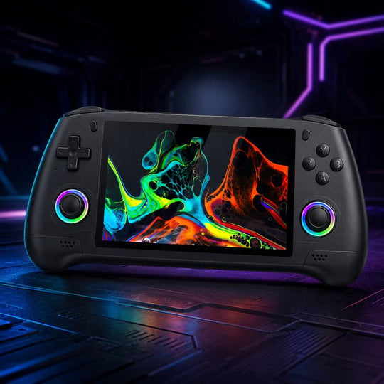 SJGAM M31 HD Retro Handheld Game Console 5.1 Inch RGB Joystick 3D Portable Arcade, Size: 128GB(Black)
