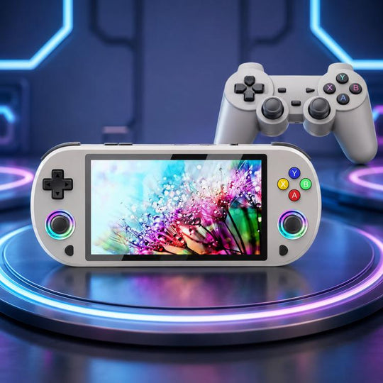 SJGAM M22 PRO 5 Inch HD IPS Open Source Retro Portable Handheld Game Console With Controller, Spec: 64GB Gray