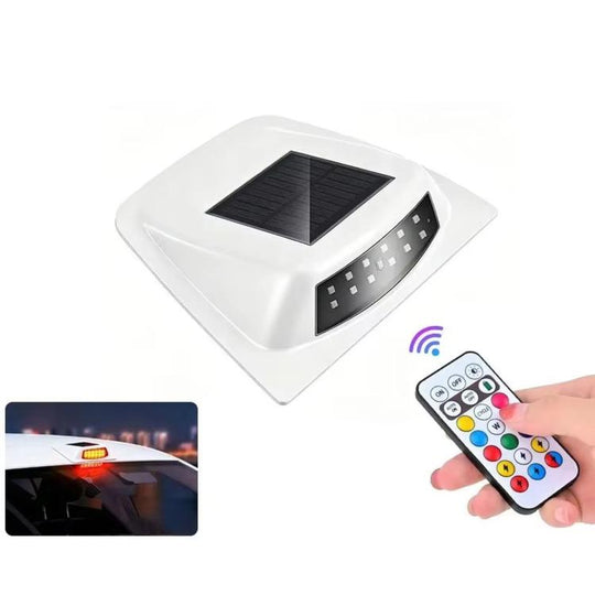 Car Roof LiDAR Decorative Cover Solar LED Daytime Running Lights High-Intensity Warning Lamp(White Shell)