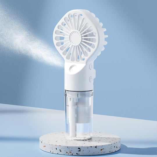 Handheld Misting Fan Portable Water Spray Fan Type-C Rechargeable Mini Personal Face Mister Fan(F3 White)