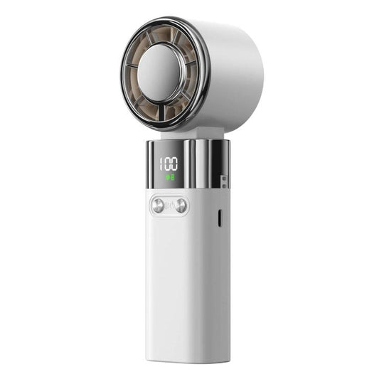 Y38 100-Speed Stepless Speed Regulation Handheld Ice Cooling Fan Portable Rechargeable Quiet Fan(White)