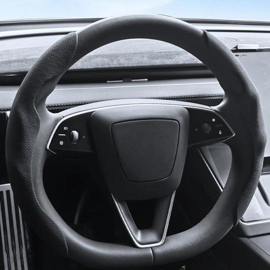 For Tesla Model Series Ultra-Thin Sweat-Wicking Steering Wheel Cover, Spec: NAPPA Black