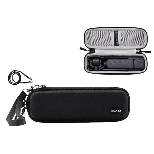 Baona FD006 For DJI Osmo Pocket 3 Hard EVA Case Action Camera Protective Travel Pouch, Spec: Upgraded Black+Lanyard