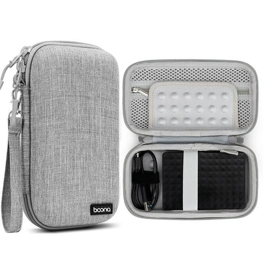 Baona BN-F007 Hard EVA External Hard Drive Case Shockproof Power Bank Organizer Electronic Travel Bag, Spec: Large Gray