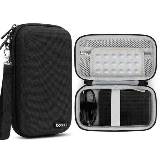 Baona BN-F007 Hard EVA External Hard Drive Case Shockproof Power Bank Organizer Electronic Travel Bag, Spec: Large Black