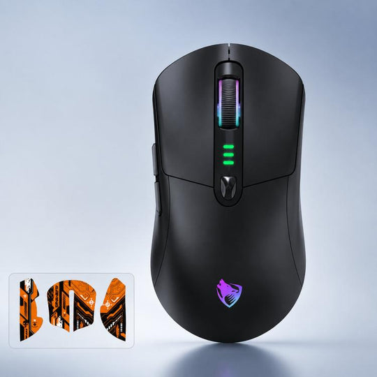 T-WOLF X5 Tri-Mode Wireless Gaming Mouse 12800 DPI Adjustable Rechargeable Gamer Mouse With RGB Backlit(Black Orange)