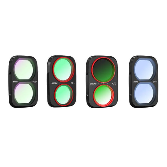 For DJI Osmo Pocket 4P BRDRC Filter Lens Protection Accessory, Specifications: CPL + Soft Black + Anti-Light Pollution + Adjustable VND