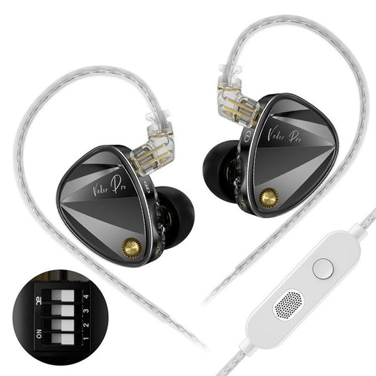 KZ Vader Pro Hifi Bass 6-Driver Dynamic Music In Ear 1.2m Wired Earphones, Spec: Bass Enhanced With Mic