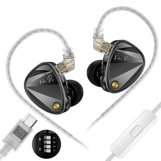 KZ Vader Pro Hifi Bass 6-Driver Dynamic Music In Ear 1.2m Wired Earphones, Spec: Bass Enhanced With Mic Type-C