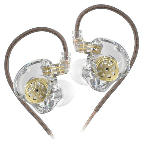 KZ-EDX Lite Internal-Magnet Dynamic Driver 1.2m Wired Earphones Deep Bass Detachable Cable Music Gaming Earbuds, Color: Transparent Standard