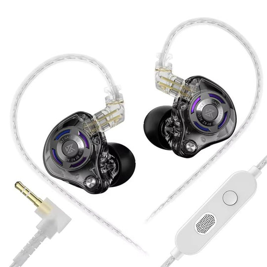 KZ-Gale HiFi 1.2 m Wired Game Earphones, Spec: Black With Mic 3.5mm