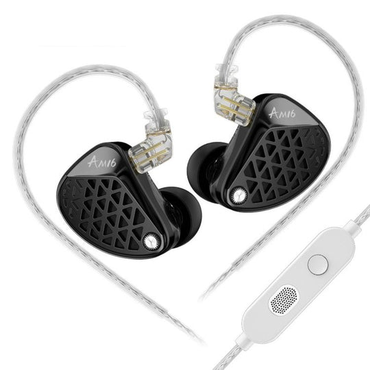 KZ-AM16 Dedicated Low-Frequency Drivers Music Gaming Hi-Fi 1.2m Wired Earphones, Spec: Balanced With Mic 3.5mm